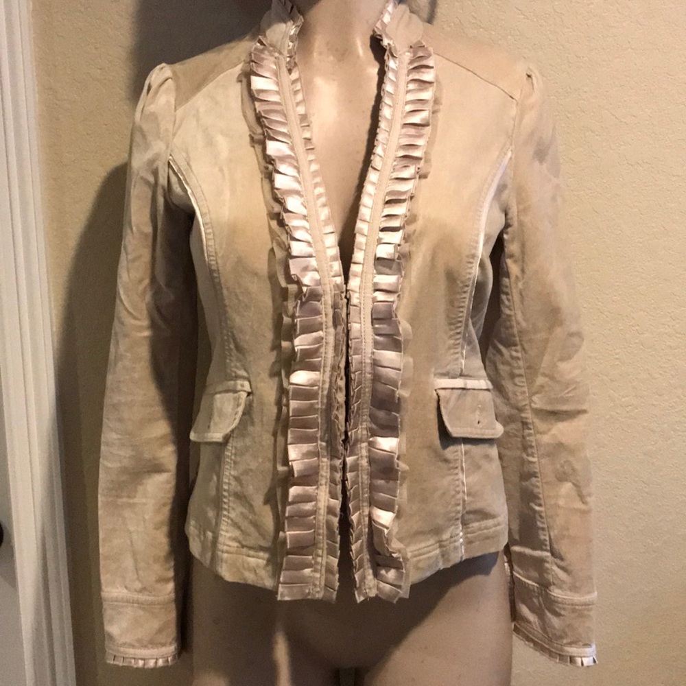 White House Black Market Tan Suede Jacket/Blazer